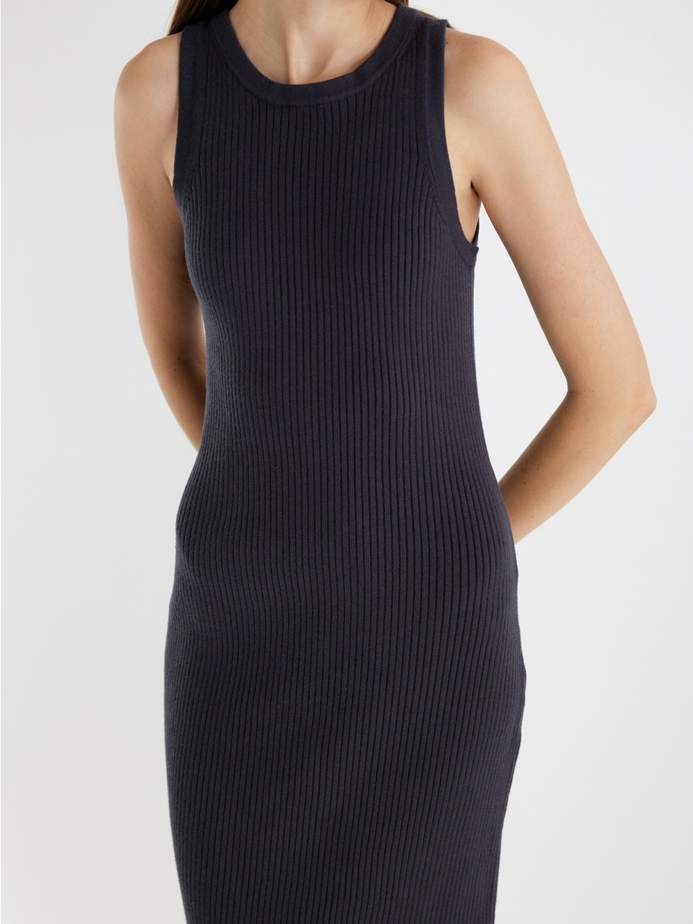Mod Ref Ribbed Knit Bodycon Midi Dress Sz S